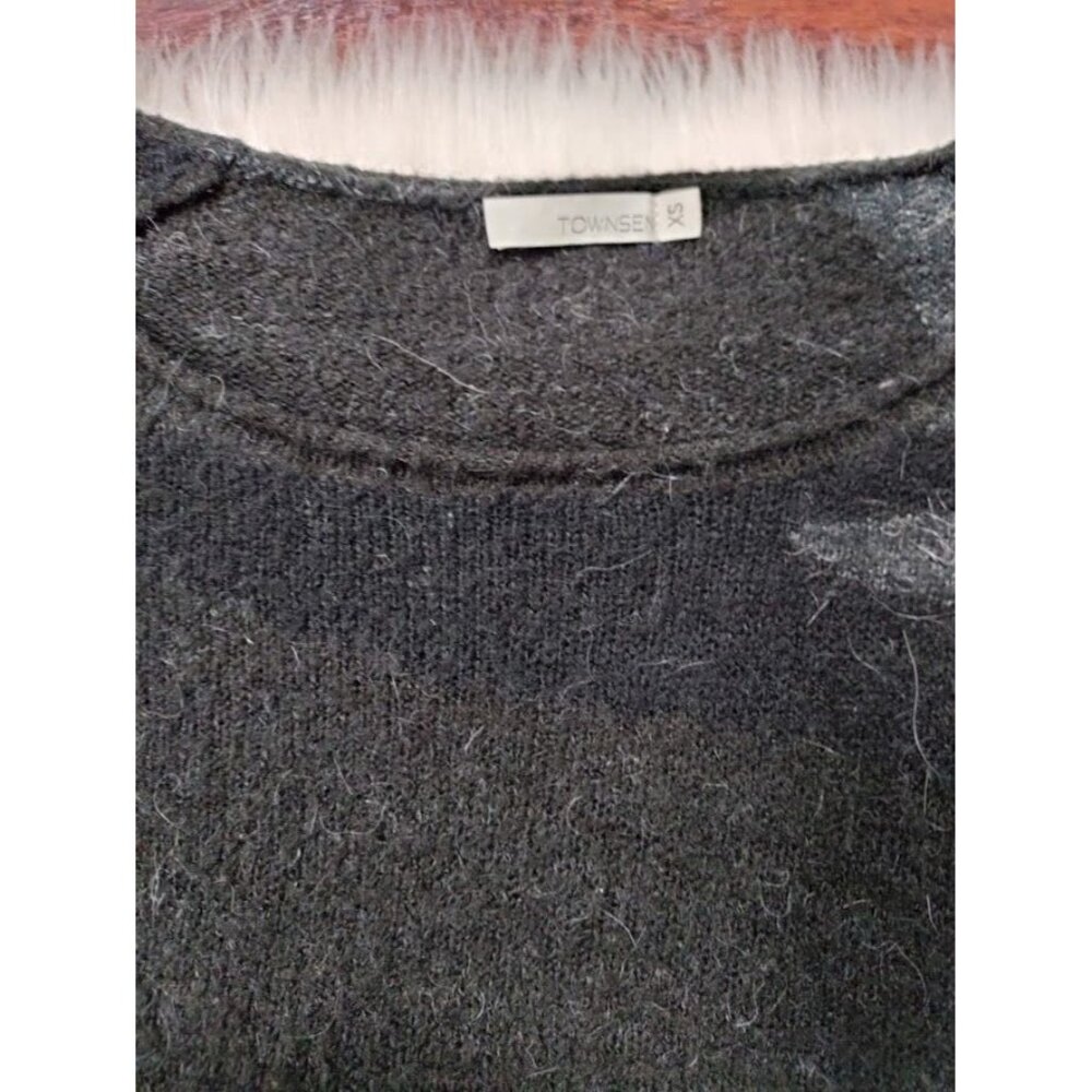 Townsen Camouflage Long Sleeve Scoop Neck Mohair Blend Sweater Green Women's S - Picture 4 of 7
